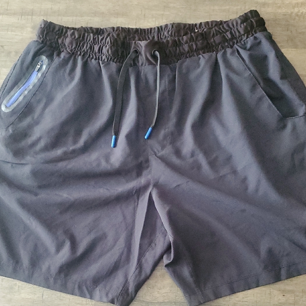 Avalanche Black Athletic Shorts with Elastic Waistband